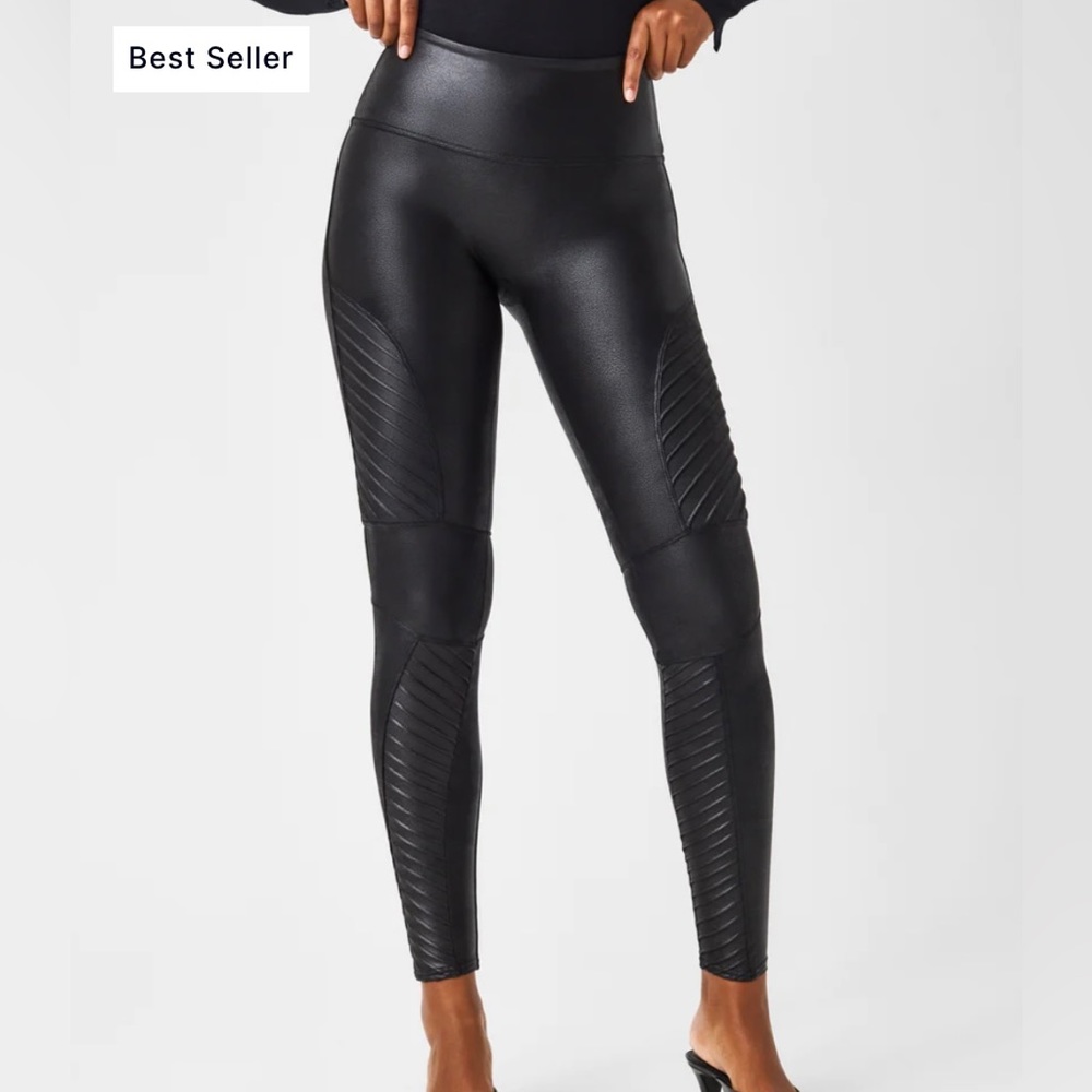 Spanx Faux Leather Moto Leggings